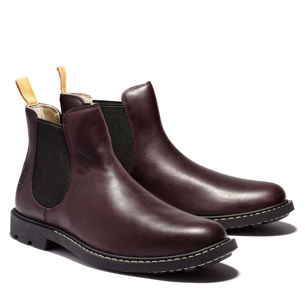 Botas de Seguridad Timberland Hombre Belanger Ek+ Cuero Burdeos - Chile YNW-068274